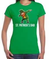 St patricks dab feest-shirt outfit groen dames st patricksday swag dabbin