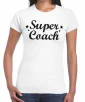 Super coach fun t-shirt wit dames bedankt cadeau een coach