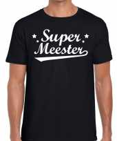 Super meester fun t-shirt zwart heren