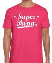 Super papa fun t-shirt roze heren