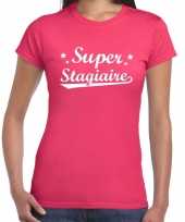 Super stagiaire kado shirt roze dames