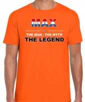 Supporter t-shirt max the legend oranje heren
