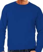 Sweater sweatshirt trui blauw ronde hals raglan mouwen mannen