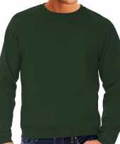 Sweater sweatshirt trui groen bottle green ronde hals raglan mouwen mannen