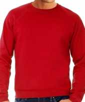 Sweater sweatshirt trui rood ronde hals raglan mouwen mannen