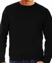 Sweater sweatshirt trui zwart ronde hals raglan mouwen mannen