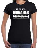 The best manager t-shirt verjaardag feest-shirt zwart dames