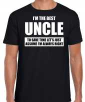 The best uncle always right t-shirt cadeau oom zwart heren