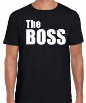 The boss fun t-shirt zwart witte tekst heren