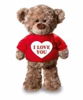 Valentijn i love you knuffelbeer rood shirtje 24
