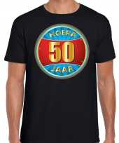 Verjaardagscadeau shirt hoera 50 jaar abraham zwart heren