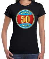 Verjaardagscadeau shirt hoera 50 jaar sarah zwart dames
