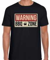 Warning bbq zone cadeau shirt zwart heren