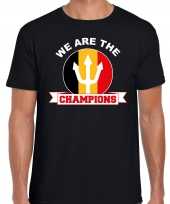 We are the champions zwart fan shirt kleding belgie supporter ek wk heren