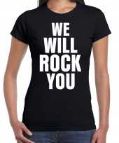 We will rock you shirt zwart foute tekst-shirt dames