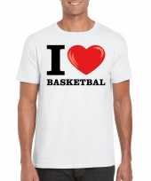 Wit i love basketbal t-shirt heren