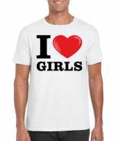 Wit i love girls t-shirt heren