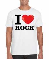 Wit i love rock t-shirt heren