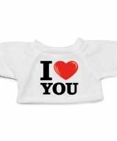 Wit knuffel shirt i love you maat xl clothies knuffel 13 bij 9