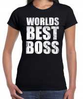 Worlds best boss werelds beste baas werkgever cadeau shirt zwart dames