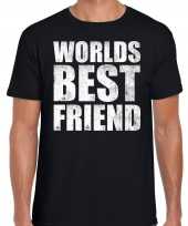 Worlds best friend kado t-shirt zwart heren cadeau shirt verjaardag