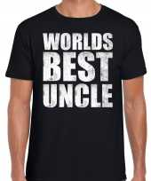 Worlds best uncle oom kado t-shirt zwart heren cadeau shirt verjaardag