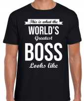 Worlds greatest boss kado shirt een baas werkgever zwart heren