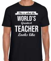 Worlds greatest teacher kado shirt verjaardag een leraar zwart heren