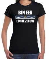 Zeeuws dialect-shirt bin een echte zeeuw zeelandse vlag zwart dames