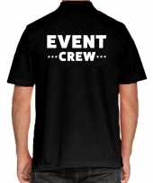 Zwart event crew polo t-shirt heren