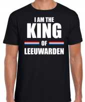 Zwart i am the king of leeuwarden t-shirt koningsdag shirt heren