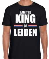 Zwart i am the king of leiden t-shirt koningsdag shirt heren