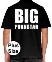 Zwart plus size big pornstar polo t-shirt heren