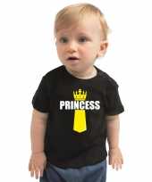 Zwart princess shirt kroontje koningsdag t shirt babys