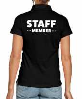 Zwart staff member polo shirt dames