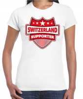 Zwitserland switzerland supporter t shirt wit dames
