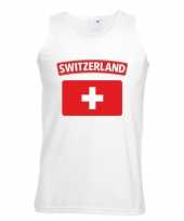 Zwitserland vlag mouwloos shirt wit heren