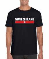 Zwitserse supporter t shirt zwart heren