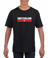 Zwitserse supporter t-shirt zwart kinderen